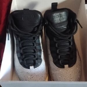 Jordan Black And Grey Retro 10 Textured High-Tops